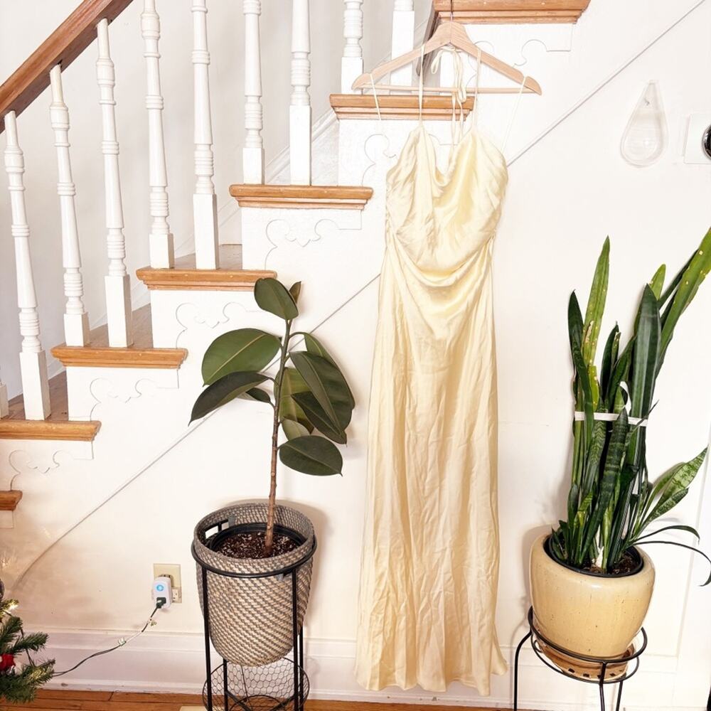 BHLDN Elegant Cream Satin Dress